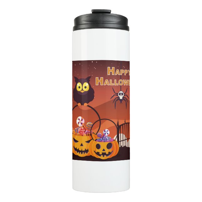 Bouteilles Isothermes Conception de Halloween très mignonne et heureuse (Devant)