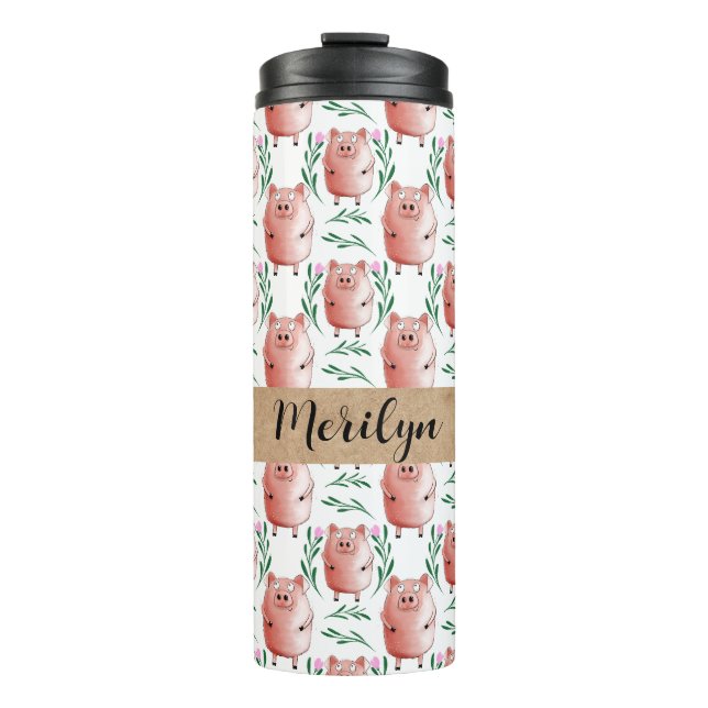Bouteilles Isothermes Conception de maternelle de petit cochon mignon –  (Devant)