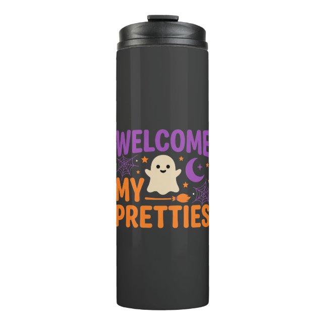 Bouteilles Isothermes Conception de SVG Halloween Ghost Welcome My Prett (Devant)