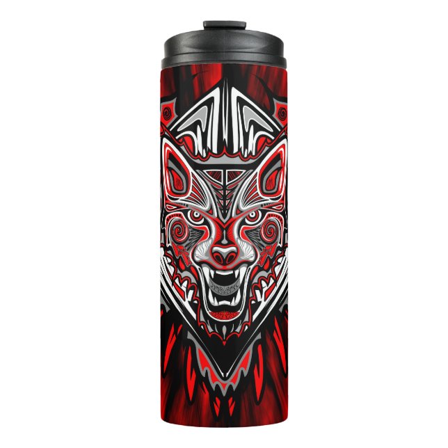 Bouteilles Isothermes Conception de totem tribal Haida Loup (Devant)