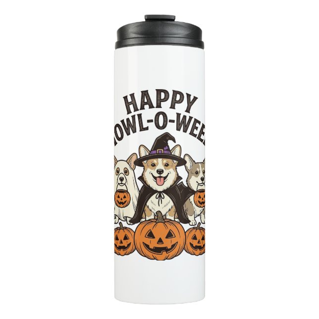 Bouteilles Isothermes Conception de vecteur de chien de Halloween de Cor (Devant)