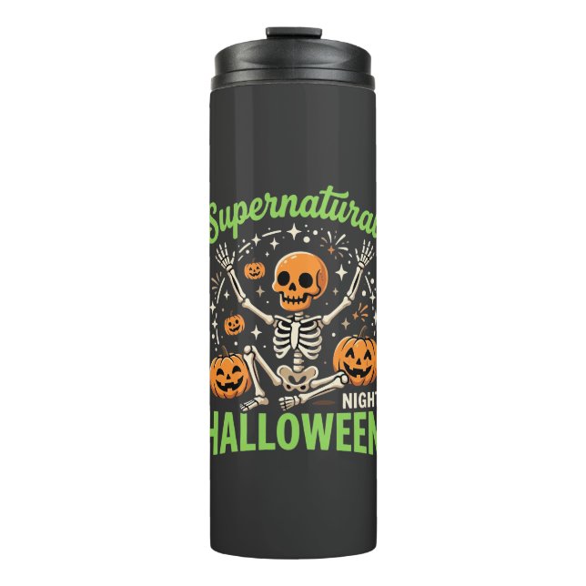 Bouteilles Isothermes Conception de vecteur de Halloween de squelette su (Devant)