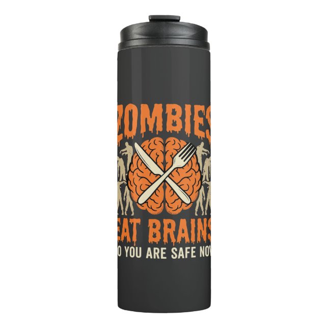 Bouteilles Isothermes Conception de vecteur drôle de zombie mangeant des (Devant)