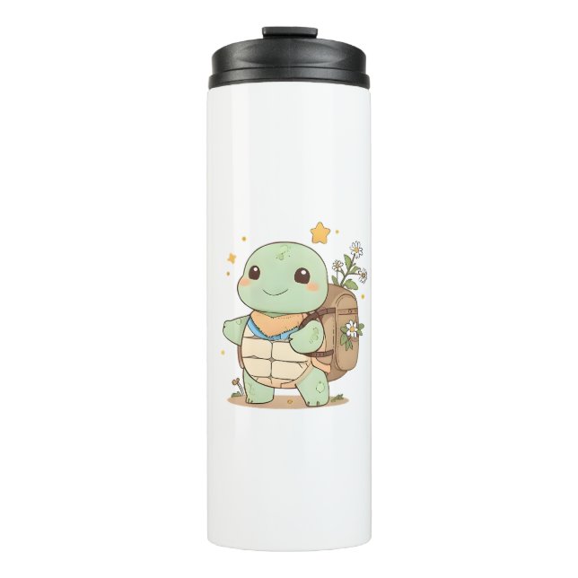 Bouteilles Isothermes Conception de voyage de tortue d'aventure mignonne (Devant)
