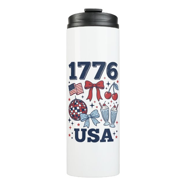 Bouteilles Isothermes Conception vectorielle coquette patriotique USA 17 (Devant)