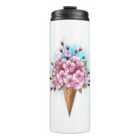 Cône rose Sakura crème glacée gaufre