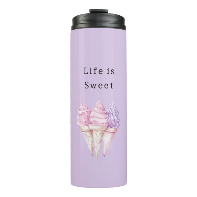 Bouteilles Isothermes Cônes de glace rose violet   (Devant)
