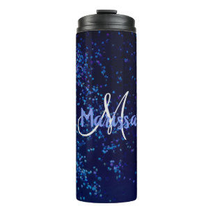 Bouteilles Isothermes Confetti bleu moyen monogramme