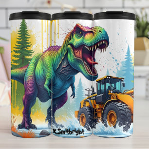 Bouteilles Isothermes Confrontation du chargeur jaune dinosaure arc-en-c