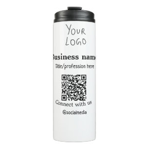 Bouteilles Isothermes Connectez-vous avec nous logo entreprise QR nom de
