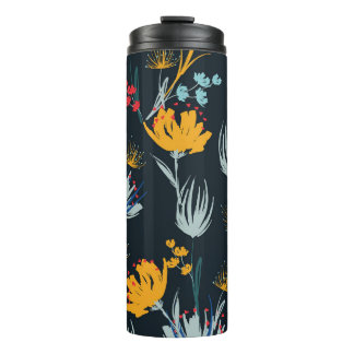 Bouteilles Isothermes Contraste Brush Floral : Noir sans joint