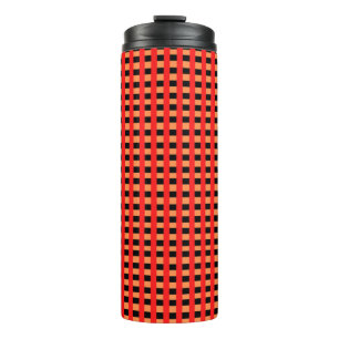 Bouteilles Isothermes Cool En vichy Orange, Rouge et Noir Motif Design
