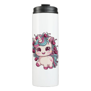 Bouteilles Isothermes Cool kawaii licorne avec cerises Long Sleeve T-Sh