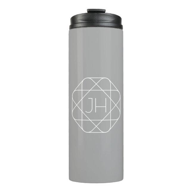 Bouteilles Isothermes Cool monogram, style vibe | Grey & White (Devant)