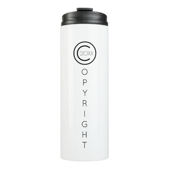 Bouteilles Isothermes Copyright Moderne Typographique Blanc (Devant)