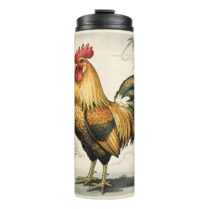 Bouteilles Isothermes Coq doré art japonais