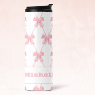 Bouteilles Isothermes Coquette Preppy Pink Bow Thermal Tumbler