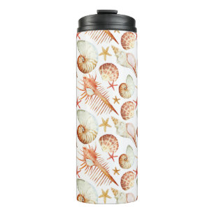 Bouteilles Isothermes Corail avec les coquilles et le motif de crabes