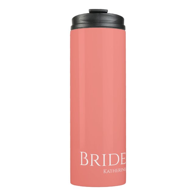 Bouteilles Isothermes Corail rose et Bride blanche (Devant)
