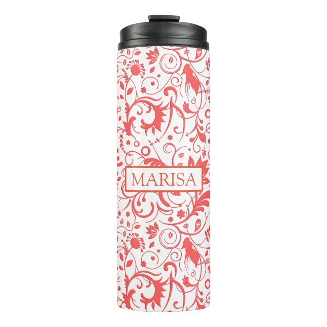 Bouteilles Isothermes Coral Red Damask (Devant)