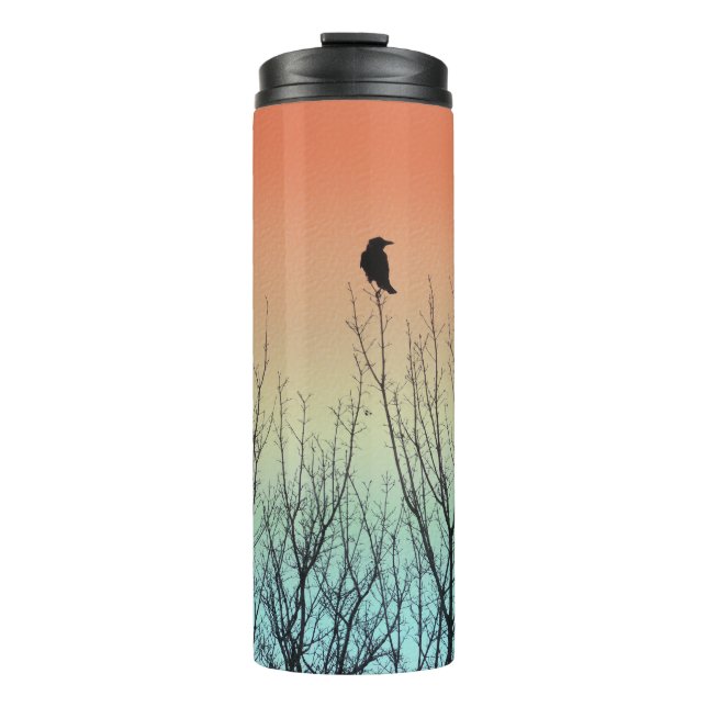 Bouteilles Isothermes Corbeau dans un ciel de couleur ombrée (Devant)