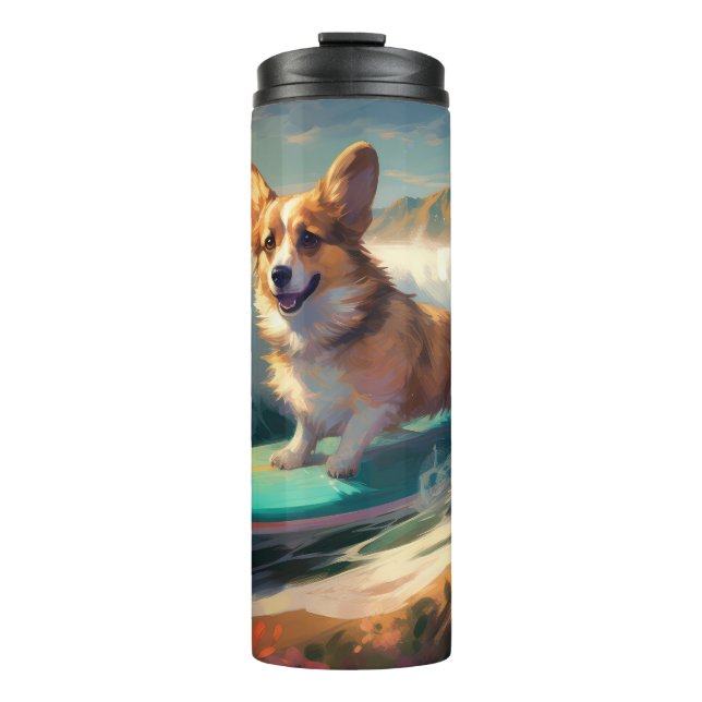 Bouteilles Isothermes Corgi Beach Surf Peinture (Devant)