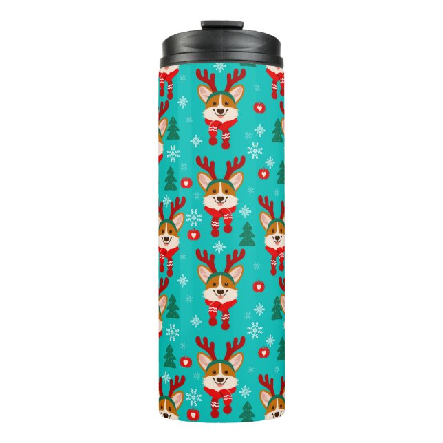 Bouteilles Isothermes Corgi chien de vacances festif (Devant)