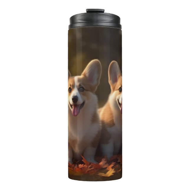 Bouteilles Isothermes Corgi  chiot automne délice citrouille (Devant)