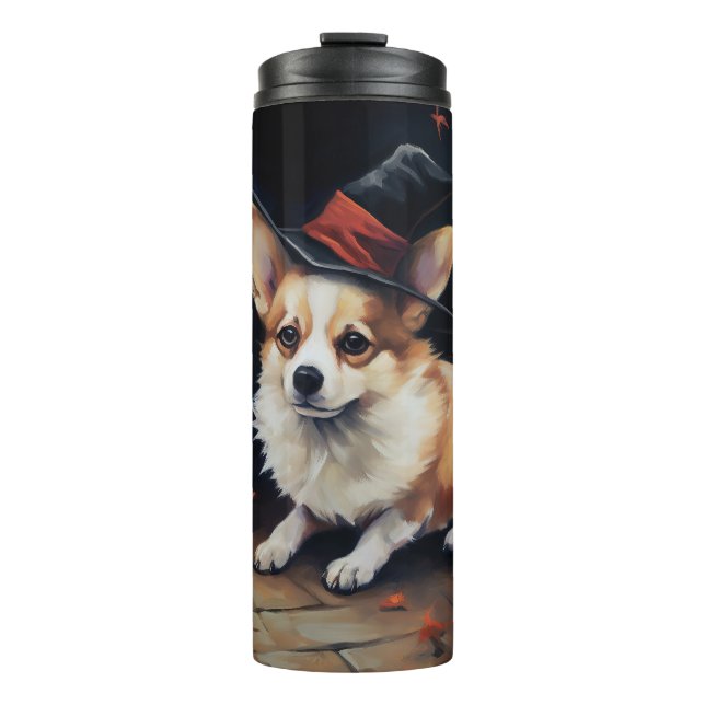 Bouteilles Isothermes Corgi Citrouilles Halloween Épouvantable (Devant)