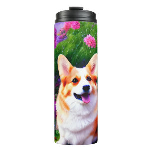Bouteilles Isothermes Corgi et fleurs