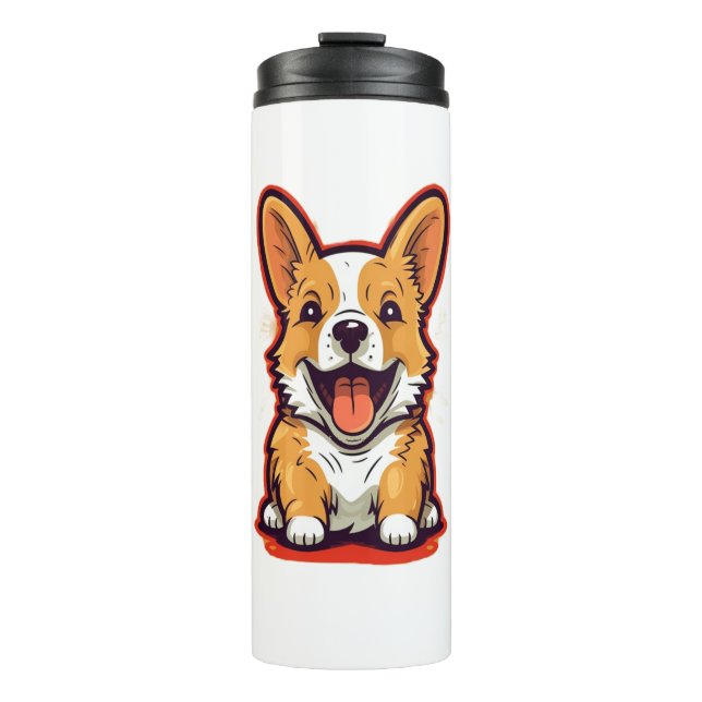 Bouteilles Isothermes Corgi joyeux et mignon - Conception adorable pour  (Devant)