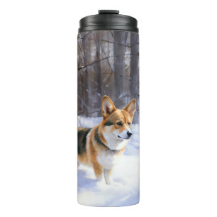 Bouteilles Isothermes Corgi laisse neiger Noël