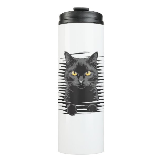 Bouteilles Isothermes Costume d'Halloween Chat Noir Chat Kitty Éffrayant (Devant)