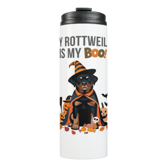 Bouteilles Isothermes Costume d'Halloween Rottweiler Mon Rottweiler est  (Devant)