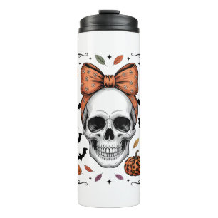 Bouteilles Isothermes Cosy Automne Crâne Coquette Bow, automne