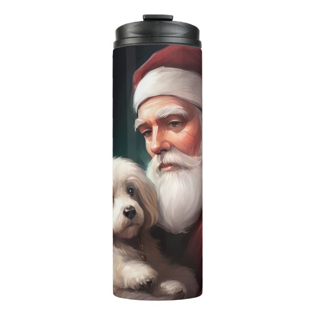 Bouteilles Isothermes Coton De Tulear Avec Noël Du Père Noël (Devant)