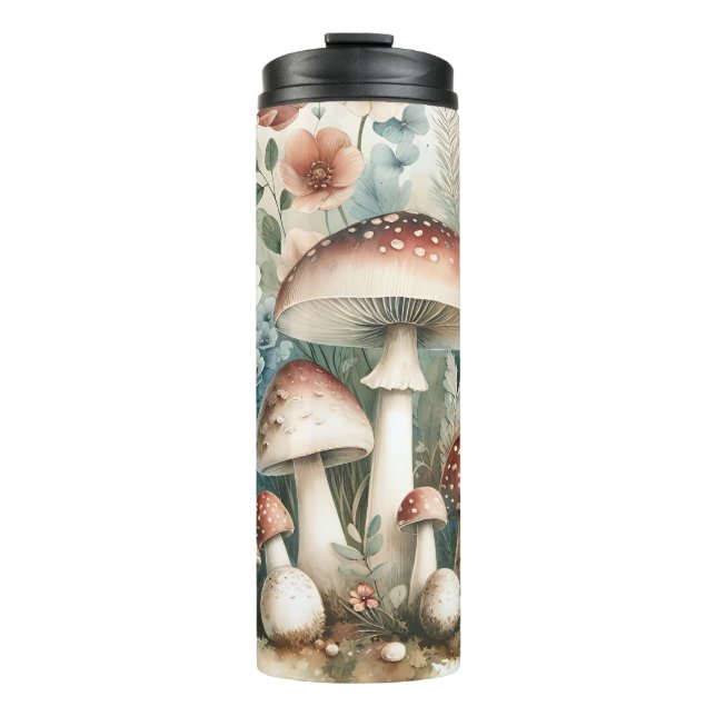 Bouteilles Isothermes Cottage | Champignons et fleurs vintages (Devant)