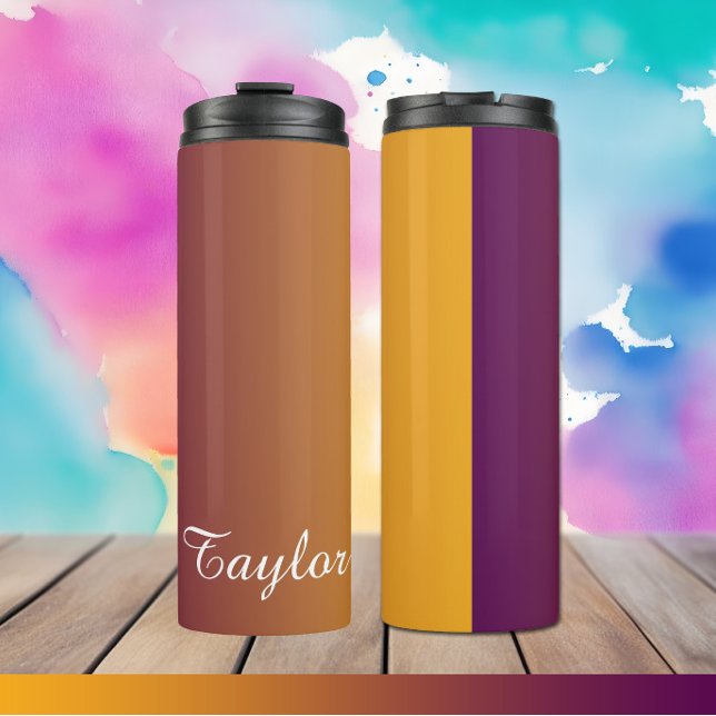 Bouteilles Isothermes Coucher de soleil de prune - Nom personnalisable P (Créateur téléchargé)