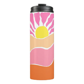 Bouteilles Isothermes Coucher de soleil orange et rose pâle boho