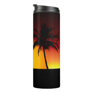 Bouteilles Isothermes Coucher du soleil tropical avec des palmiers