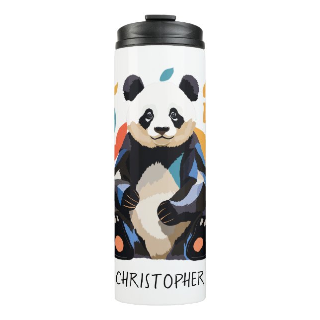 Bouteilles Isothermes Couleur assis Panda Ours Matisse Nom inspiré (Devant)