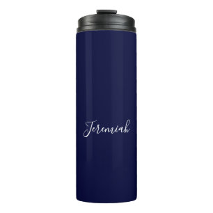 Bouteilles Isothermes Couleur bleu marine Calligraphie moderne simple de