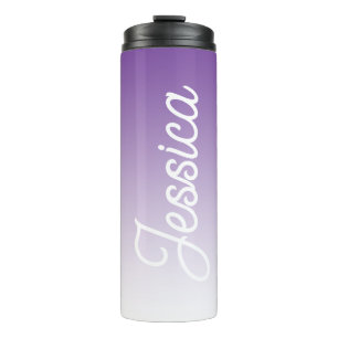 Bouteilles Isothermes Couleur violette ombrée (modifiable) et votre text
