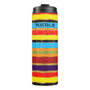 Bouteilles Isothermes Couleurs Audacieuses Chic Coloré Fiesta Rayures