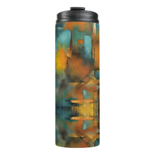 Bouteilles Isothermes Couleurs d'automne, peinture grunge géométrique ab