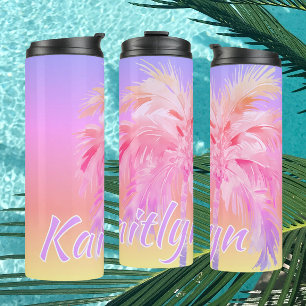Bouteilles Isothermes Couleurs Tropicales Aloha Palmier Personnalisé