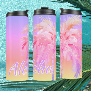 Bouteilles Isothermes Couleurs Tropicales Aloha Palmier Tasse Thermique