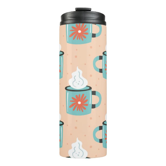 Bouteilles Isothermes Coupe bleu clair avec motif sans vapeur, texture (Devant)