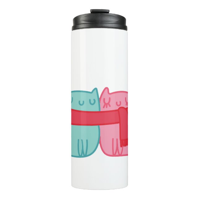 Bouteilles Isothermes Couple d'amour de chat mignon (Devant)
