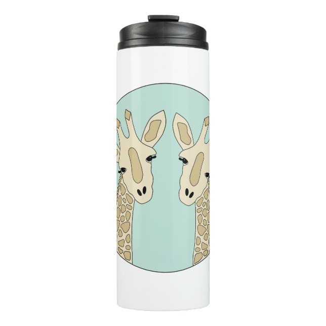 Bouteilles Isothermes Couple de girafes vert (Devant)